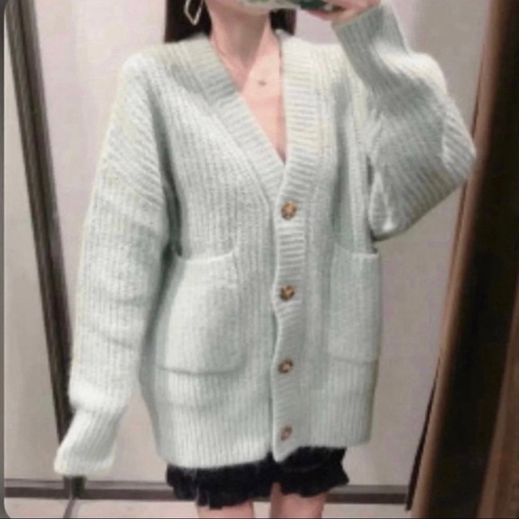 NWT ZARA Patch Pocket Knit Jacket Blogger Fav. Essential - Picture 3 of 8